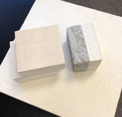 A close-up image of BallistiCrete samples.