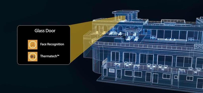 A rendering of blueprints for the luxury home pictured in the cover photo above.
