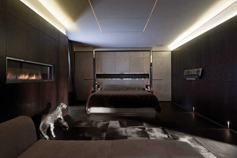 A photo of the interior of a bedroom serving as a panic room.