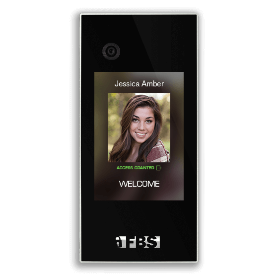 A screenshot of FBS facial recognition software positively identifying a resident and allowing her access.
